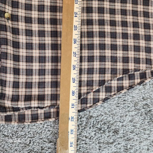 Vintage Nautica Shirt Men's XL Brown Tan Striped Long Sleeve Casual Pocket Logo - Picture 9 of 12